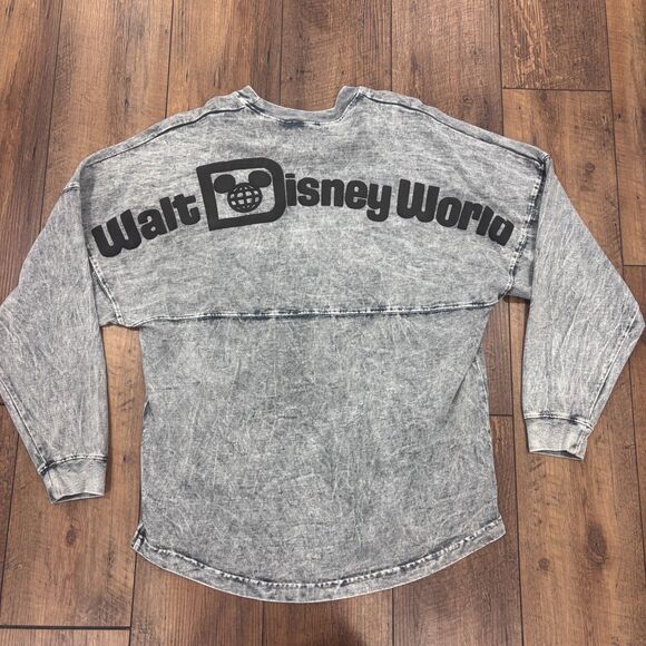 Disney Tops - Disney Parks Walt Disney World Acid Wash Gray Black Spirit Jersey Adult Small